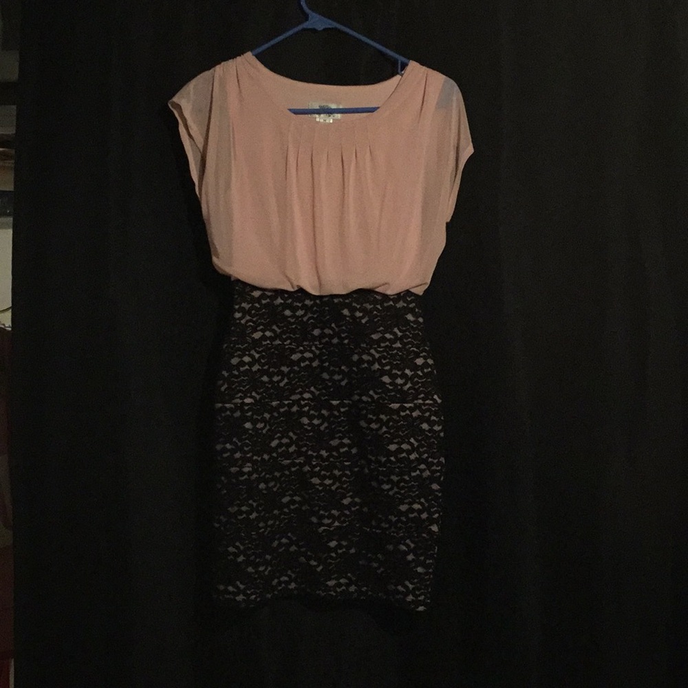 Sweet Storm tight-fit dress with lace bottom.